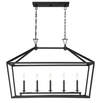 Townsend Five Light Linear Chandelier in Matte Black by Savoy House