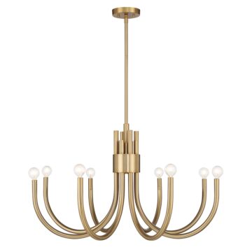 Sorrento Eight Light Chandelier in Noble Brass by Savoy House