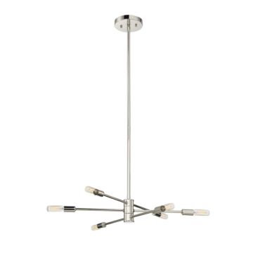 Lyrique Six Light Chandelier in Polished Nickel by Savoy House