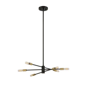 Lyrique Six Light Chandelier in Bronzeith Brass Accents by Savoy House