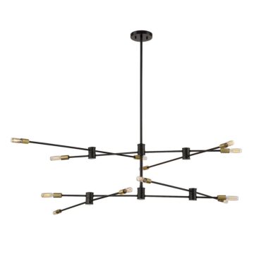 Lyrique 12 Light Chandelier in Bronzeith Brass Accents by Savoy House