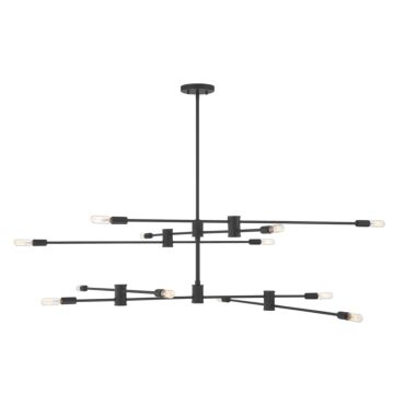 Lyrique 12 Light Chandelier in Matte Black by Savoy House
