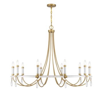Mayfair Ten Light Chandelier in Warm Brass and Chrome by Savoy House