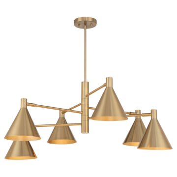 Pharos Six Light Chandelier in Noble Brass by Savoy House