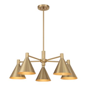 Pharos Five Light Chandelier in Noble Brass by Savoy House