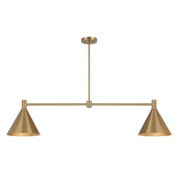Pharos Two Light Linear Chandelier in Noble Brass by Savoy House