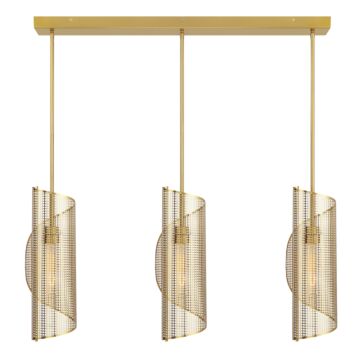 Hillbourne 3-Light Linear Chandelier in Warm Brass