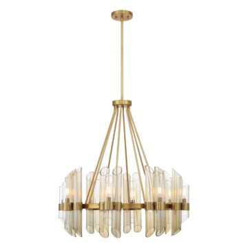 Biltmore Eight Light Chandelier in Warm Brass by Savoy House