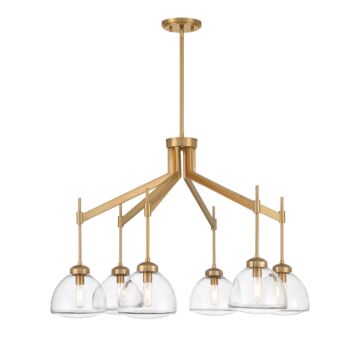 Corbin Six Light Chandelier in Warm Brass by Savoy House