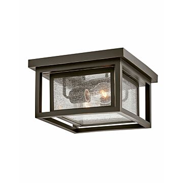 Hinkley Republic 2-Light Flush Mount Outdoor Ceiling Light In Oil Rubbed Bronze