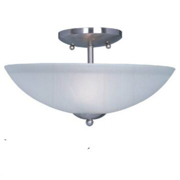 Logan Two Light Semi Flush Mount in Satin Nickel by Maxim