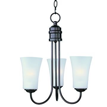 Logan Three Light Chandelier in Oil Rubbed Bronze by Maxim