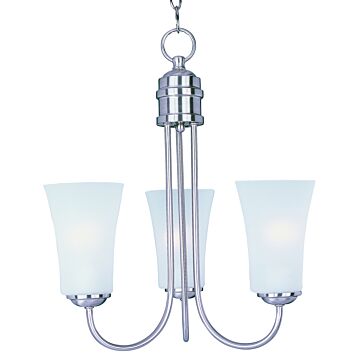 Logan Three Light Chandelier in Satin Nickel by Maxim