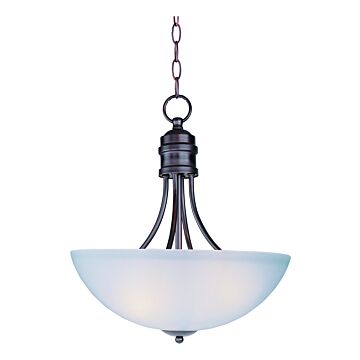Logan Three Light Pendant in Oil Rubbed Bronze by Maxim