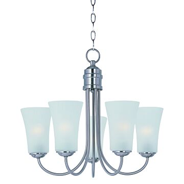 Logan Five Light Chandelier in Satin Nickel by Maxim