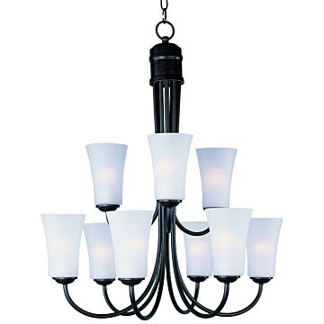Logan Nine Light Chandelier in Oil Rubbed Bronze by Maxim