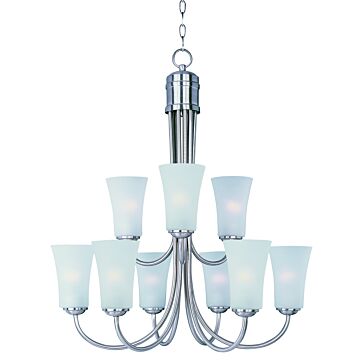 Logan Nine Light Chandelier in Satin Nickel by Maxim