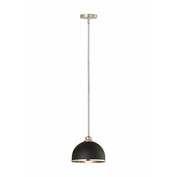 Z-Lite Landry 1-Light Pendant Light In Matte Black With Brushed Nickel
