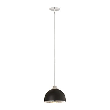Z-Lite Landry 1-Light Pendant Light In Matte Black With Chrome