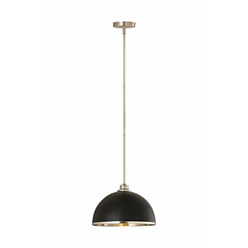 Z-Lite Landry 1-Light Pendant Light In Matte Black With Brushed Nickel