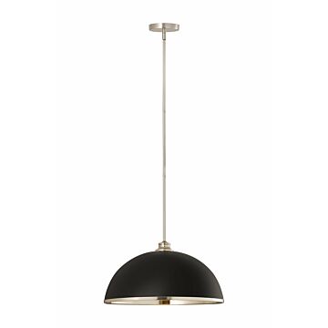 Z-Lite Landry 1-Light Pendant Light In Matte Black With Brushed Nickel
