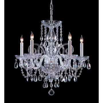 Traditional Crystal Five Light Chandelier in Polished Chrome by Crystorama