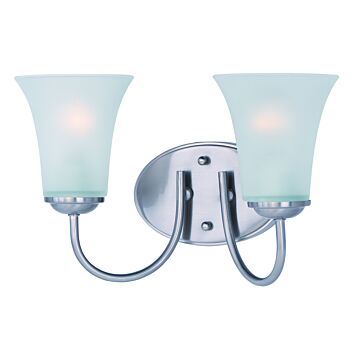 Logan Two Light Bath Vanity in Satin Nickel by Maxim