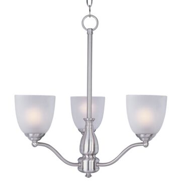 Stefan Three Light Chandelier in Satin Nickel by Maxim