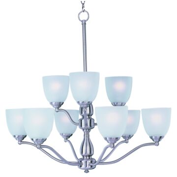 Stefan Nine Light Chandelier in Satin Nickel by Maxim