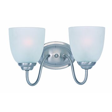Stefan Two Light Bath Vanity in Satin Nickel by Maxim