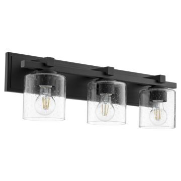 5369 Vanities Three Light Vanity in Textured Black  Clear Seeded by Quorum International