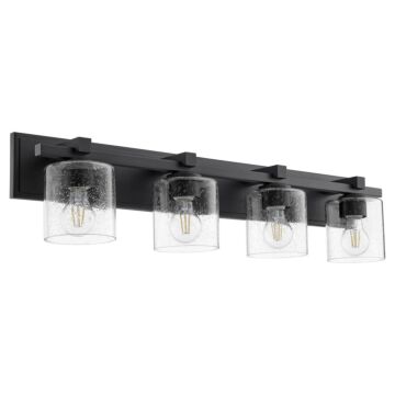 5369 Vanities Four Light Vanity in Textured Black  Clear Seeded by Quorum International