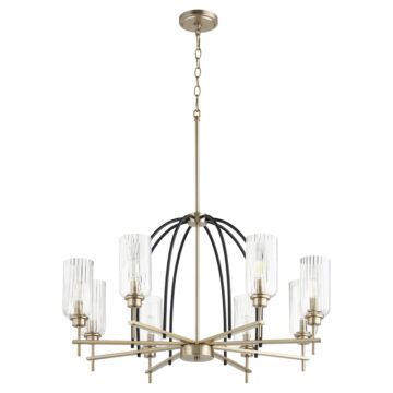 Espy Eight Light Chandelier in Textured Black  Aged Brass by Quorum International