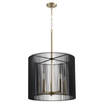 Finura Five Light Pendant in Aged Brass by Quorum International