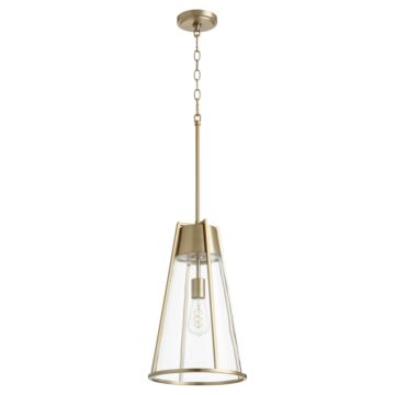 Pylon Pendants One Light Pendant in Aged Brass  Clear by Quorum International