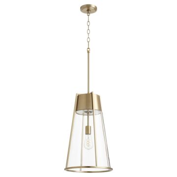 Pylon Pendants One Light Pendant in Aged Brass  Clear by Quorum International