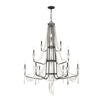 Barcelona 12 Light Chandelier in Onyx by Varaluz