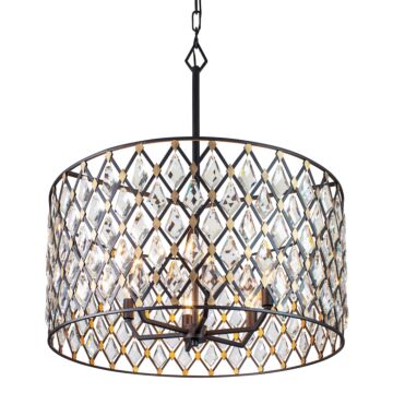 Windsor Six Light Pendant in CarbonHavana Gold by Varaluz
