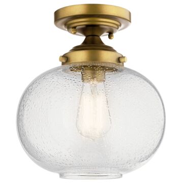 Avery One Light Semi Flush Mount in Natural Brass by Kichler