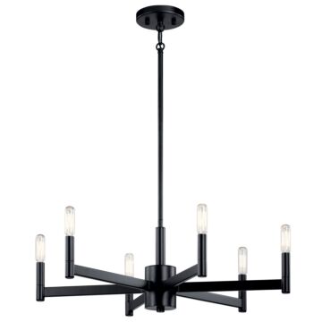 Erzo Six Light Chandelier in Black by Kichler