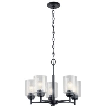 Winslow Five Light Chandelier in Black by Kichler