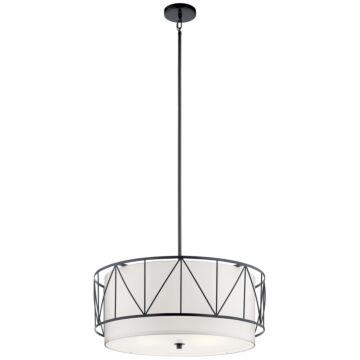 Birkleigh Four Light Pendant in Black by Kichler