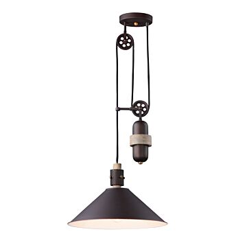 Tucson One Light Pendant in Oil Rubbed Bronze   Weathered Wood by Maxim