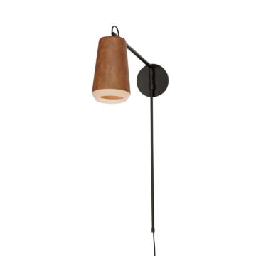 Scout LED Wall Sconce in Weathered Wood   Tan Leather by Maxim