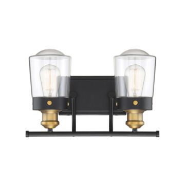 Macauley Two Light Bath Bar in Vintage Blackith Warm Brass by Savoy House