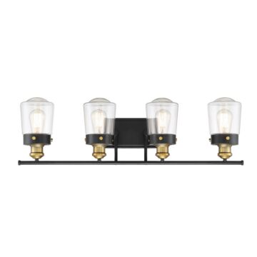 Macauley Four Light Bath Bar in Vintage Blackith Warm Brass by Savoy House