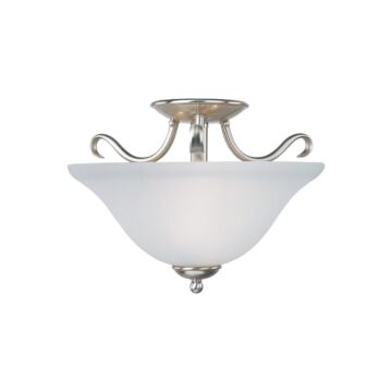 Basix Two Light Semi Flush Mount in Satin Nickel by Maxim