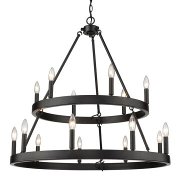 Alastair 15 Light Chandelier in Matte Black by Golden