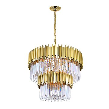 Deco 12 Light Chandelier in Medallion Gold by CWI Lighting