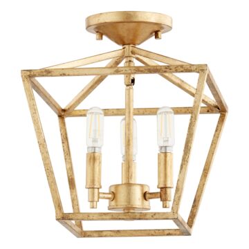 Gabriel Three Light Dual Mount in Gold Leaf by Quorum International